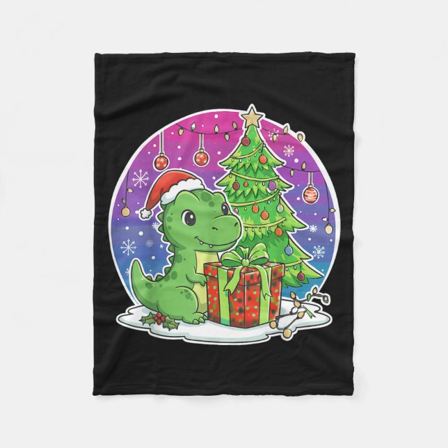 Couverture Polaire Dinosaur Santa Hat Xmas Dinosaur Lover Adults Boy  (Devant)