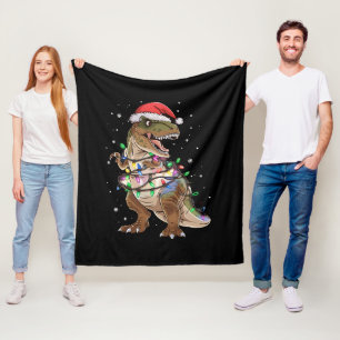 Couverture Polaire Dinosaur T-rex Arbre Chandail de Noël Xmas Dino