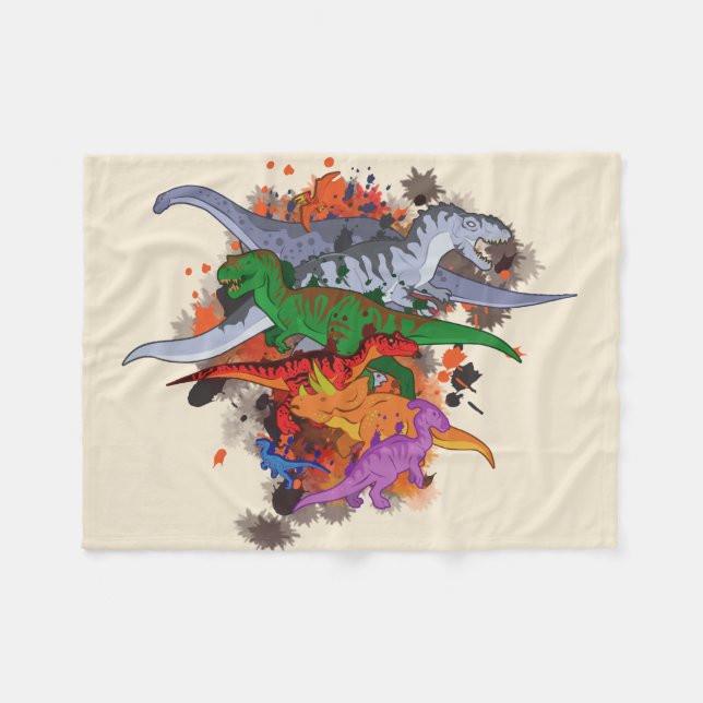 Couverture Polaire Dinosaure (Devant (Horizontal))