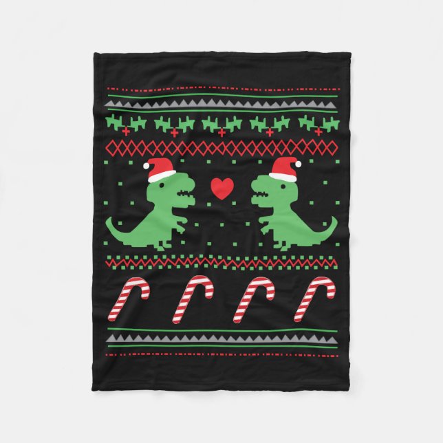Couverture Polaire Dinosaure de Noël (Devant)