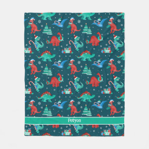 Couverture Polaire Dinosaure de Noël Enfants Amusant Vacances Personn