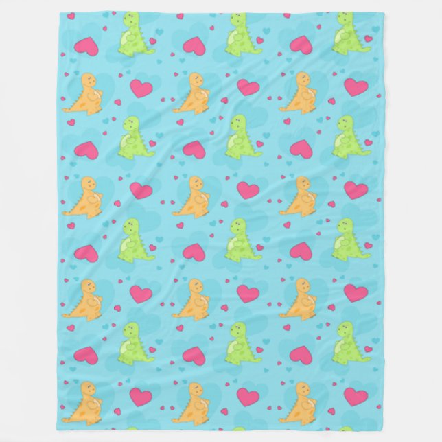 Couverture Polaire Dinosaure Love (Devant)