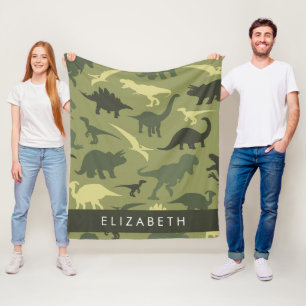 Couverture Polaire Dinosaure Motif, Dinosaur Silhouette, Votre Nom
