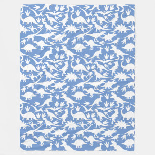 Couverture Polaire Dinosaures motif 01 w. BG LBlue