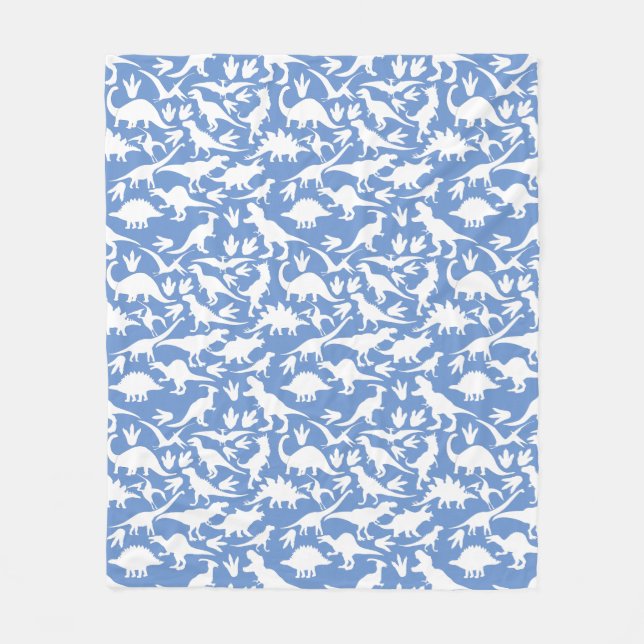 Couverture Polaire Dinosaures motif 01 w. BG LBlue (Devant)