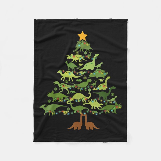 Couverture Polaire Dinosaurs Christmas Kids Christmas Tree Funny Love (Devant)