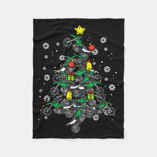 Couverture Polaire Dirt Bikes Christmas Tree Xmas Motocross Men Boy  (Devant)