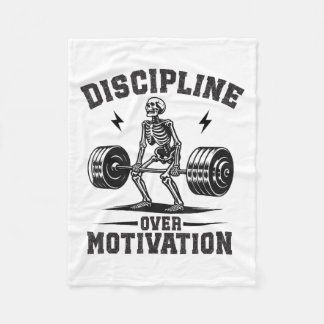 Couverture Polaire Discipline Over Motivation Gym Motivational Traini
