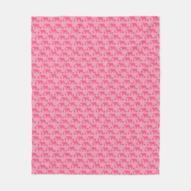 Couverture Polaire Dismal Pink Fleece Blanket Cows Western Ranch (Devant)
