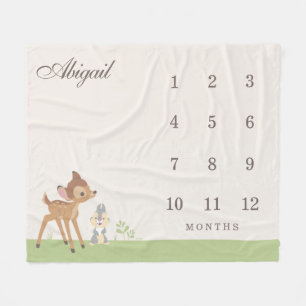 Couverture Polaire Disney Bambi & Thumper Bébé Mensuel Jalons