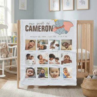 Couverture Polaire Disney Dumbo Personalized One Year Of Milestone