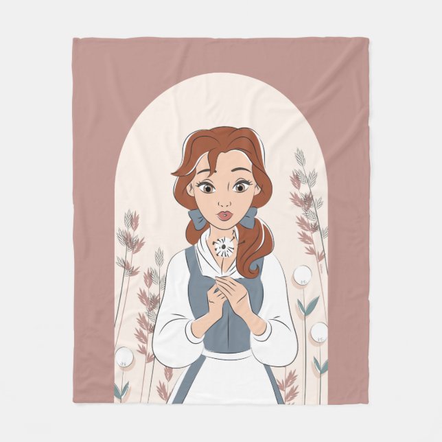 Couverture Polaire Disney personnalisé | Belle dans le jardin (Devant)