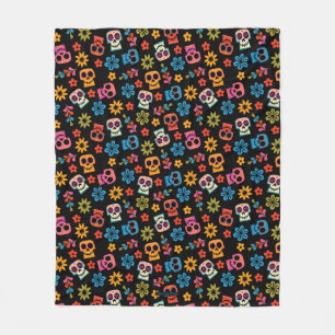 Couverture Polaire Disney Pixar Coco Crâne de sucre et motif floral
