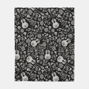 Couverture Polaire Disney Pixar Coco Guitare et Motif Rose