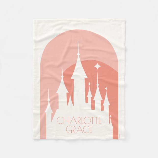 Couverture Polaire Disney Princess Pink Castle personnalisé (Devant)
