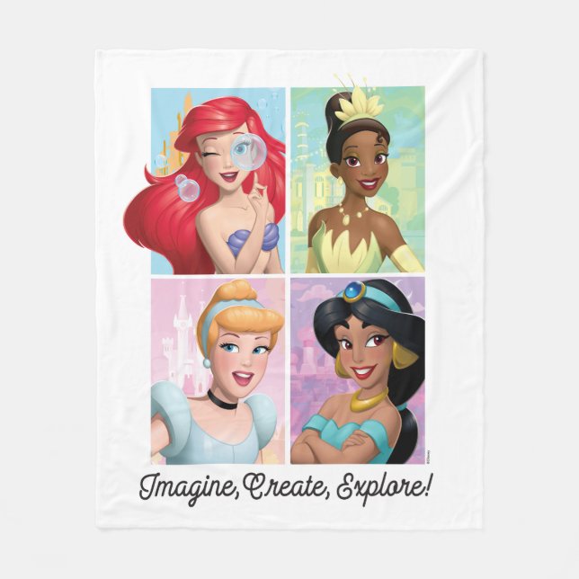 Couverture Polaire Disney Princesse "Imaginez, Créez, Explorez !" (Devant)