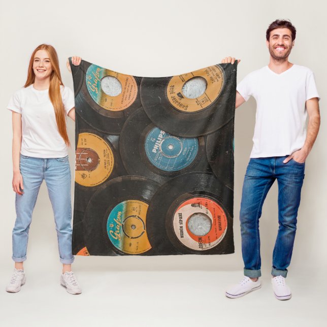 Couverture Polaire Disques Classiques Vinyle Noir (En situation)