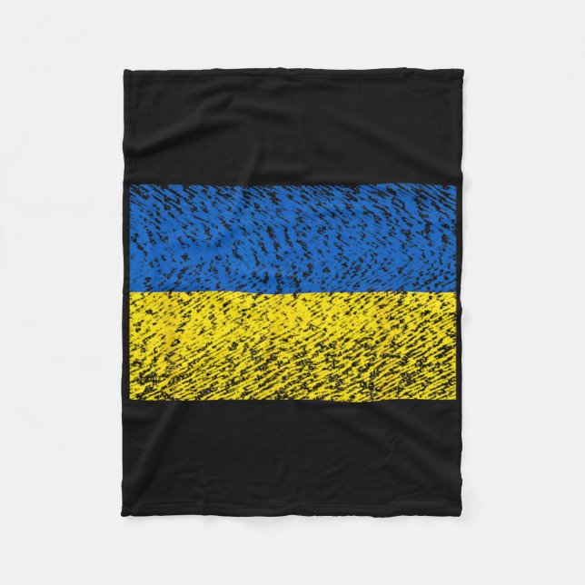 Couverture Polaire Distressed Ukraine Flag Blue Yellow Patriotic Supp (Devant)