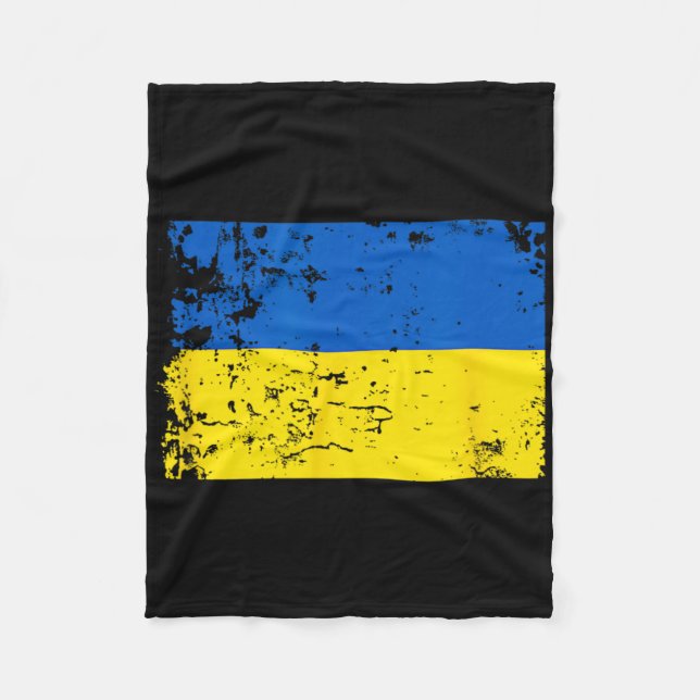 Couverture Polaire Distressed Ukraine Flag Blue Yellow Patriotic Supp (Devant)