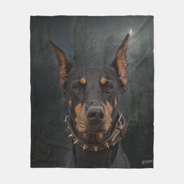 Couverture Polaire Doberman Pinscher (Devant)