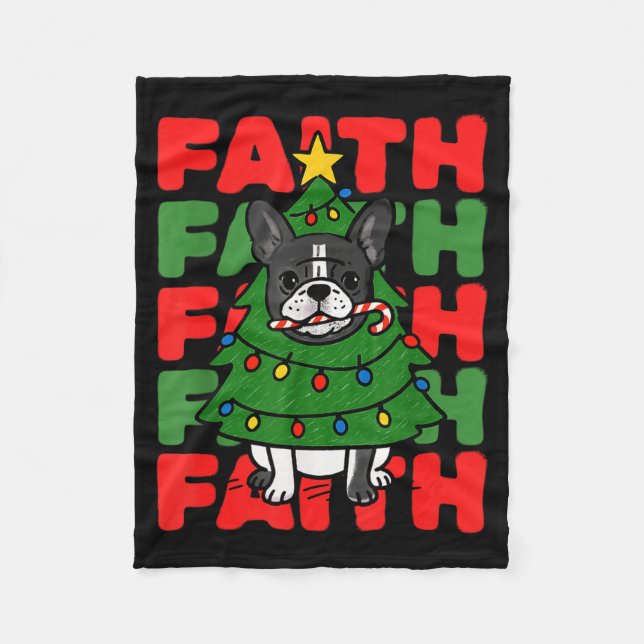 Couverture Polaire Dog Christmas Faith French Bulldog Puppy Family Gr (Devant)