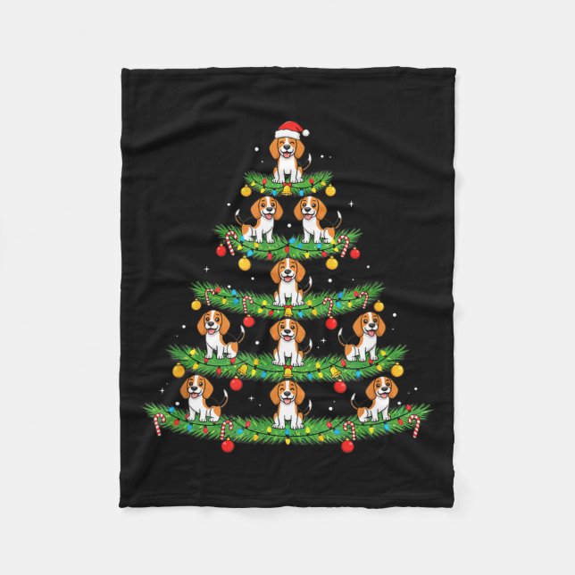 Couverture Polaire Dog Christmas Tree, Beagle Puppy Holiday Design Fo (Devant)