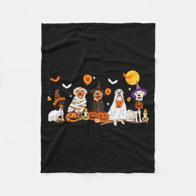 Couverture Polaire Dog Ghost Witch Mummy Halloween Costume Men Women  (Devant)