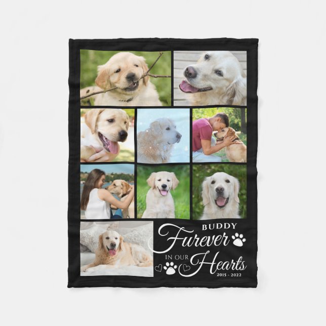 Couverture Polaire Dog Memorial FUREVER DANS NOS COEURS 9 Photo Colla (Devant)