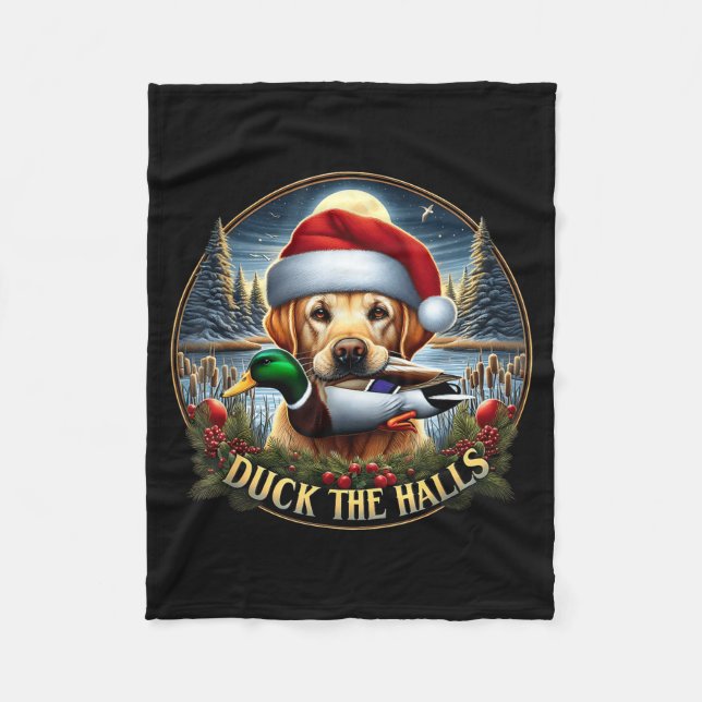 Couverture Polaire Dog Santa Duck Hunting Christmas Funny Adventure A (Devant)
