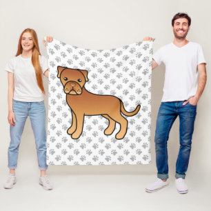 Couverture Polaire Dogue De Bordeaux Chien De Dessin Animé Mignon