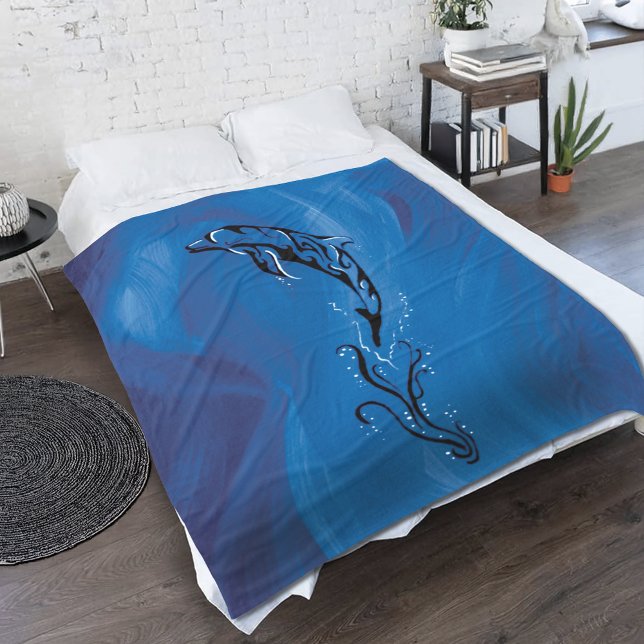 Couverture Polaire Dolphine bleue (Créateur téléchargé)