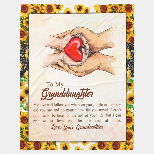 Couverture Polaire Don Grandgirl| Amour Grand-mère Groupe familial (Devant)