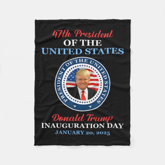 Couverture Polaire Donald Trump 47e président 2025 Inauguration États (Devant)