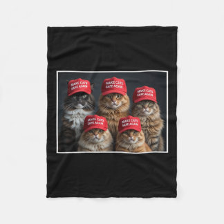 Couverture Polaire Donald Trump Rendre les chats en sécurité Casquett