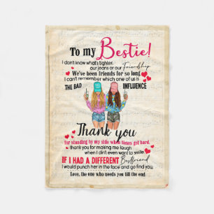 Couverture Polaire Dons de Bestie  Lettre à mon Merci de bestin