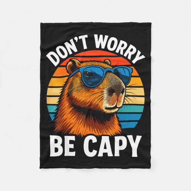 Couverture Polaire Dont Worry Be Capy Capybara  (Devant)