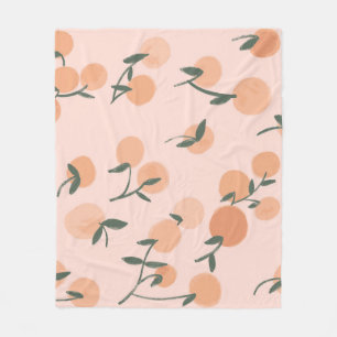 Couverture Polaire Doodart : Orange Cherry Vintage Motif