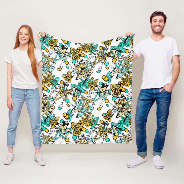 Couverture Polaire Doodle, abstrait (En situation)