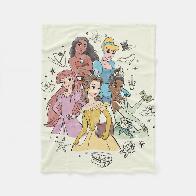 Couverture Polaire Doodles Disney Princess Marker (Devant)
