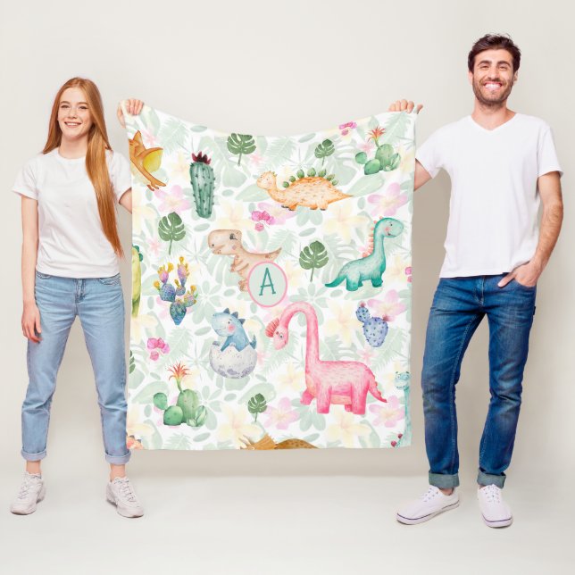 Couverture Polaire DORKY DINOSAURS Monogramme Enfants Gfit Garçons Fi (En situation)
