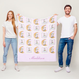 Couverture Polaire Douce Lune Bébé Pingouin Rose