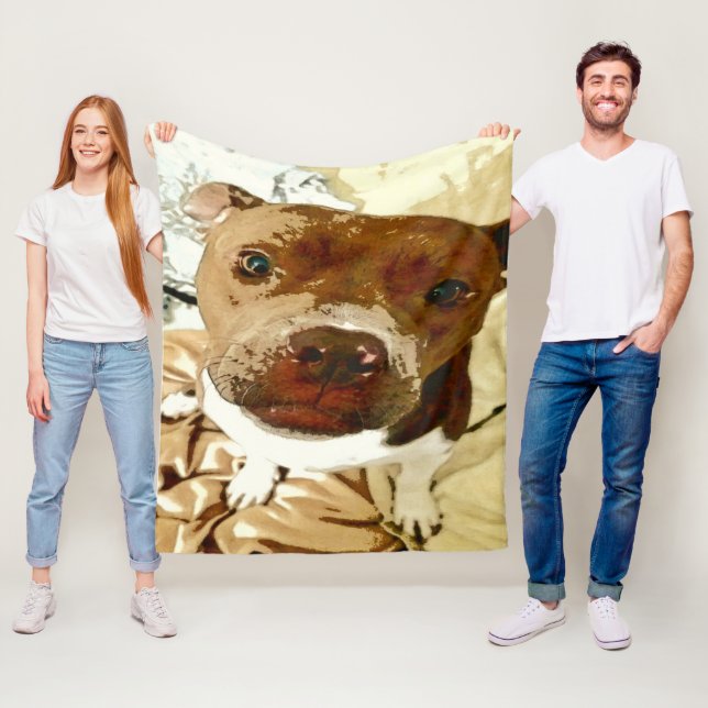 Couverture Polaire Douce Pibble Face (En situation)