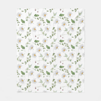 Couverture Polaire Douces Marguerites Fleur Florale Aquarelle Bébé