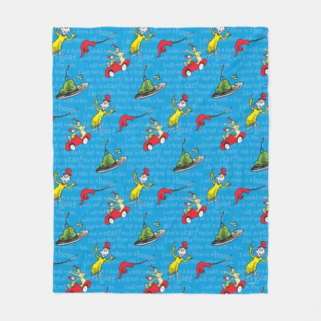 Couverture Polaire Dr Seuss | Oeufs verts et Motif de livres de conte (Devant)