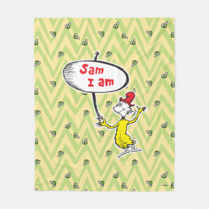 Couverture Polaire Dr. Seuss Sam-I-Am tenant un panneau