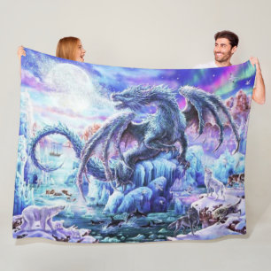 COUVERTURE POLAIRE DRAGON BLEU
