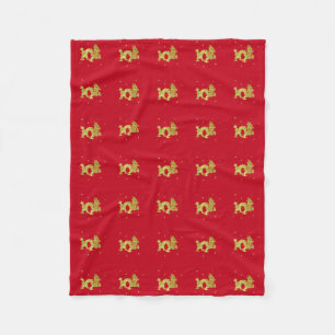 Couverture Polaire Dragon chinois d'or