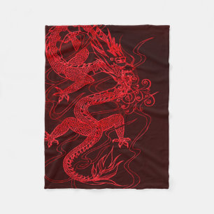 Couverture Polaire Dragon chinois du feu