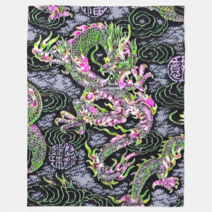 Couverture Polaire Dragon chinois le plus populaire Black Light Speci