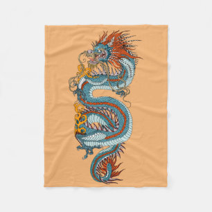 Couverture Polaire Dragon chinois traditionnel Jeter Blanket